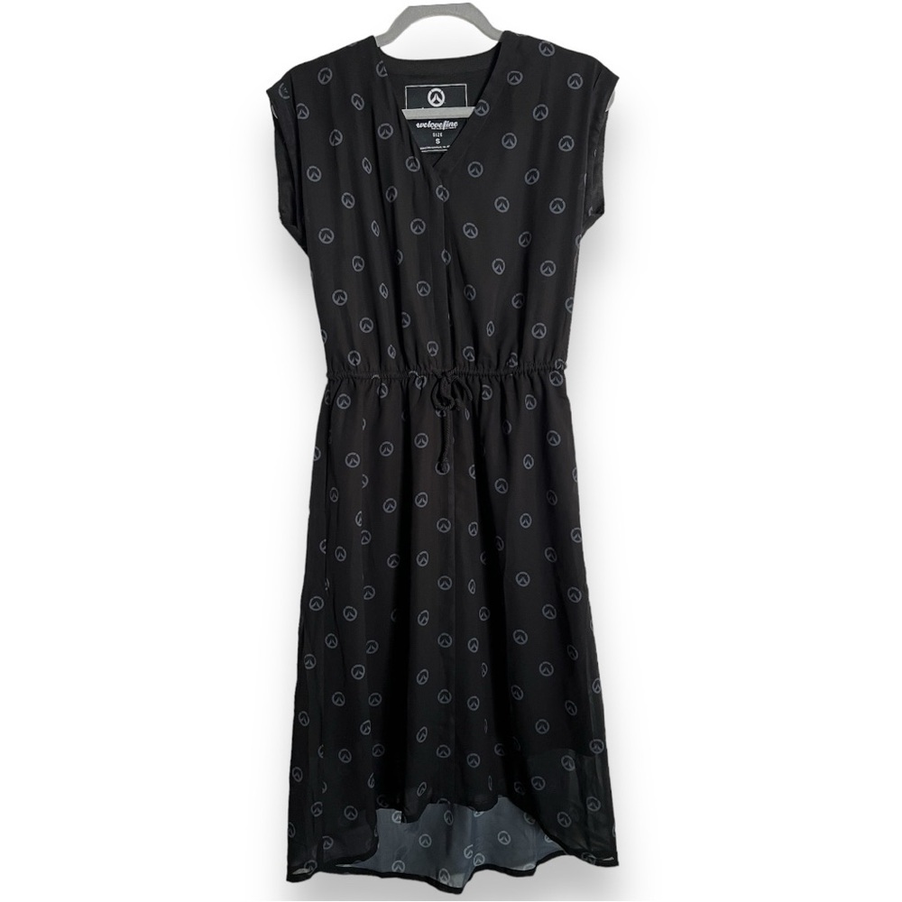Overwatch Logo We Love Fine Midi Semi Sheer Dress Size Small